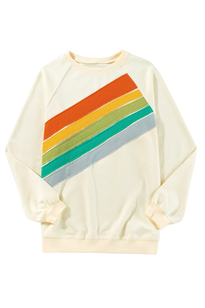 Rainbow Colorblock Pullover Sweatshirt