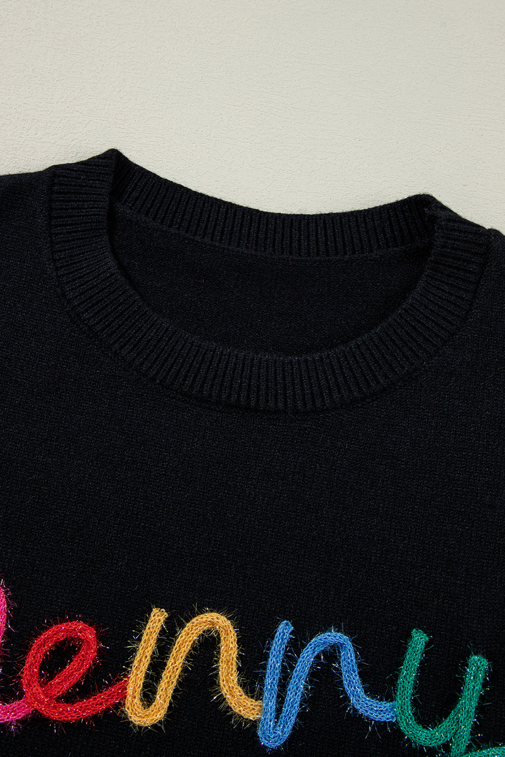 Colorful Merry & Bright Tinsel Graphic Sweater