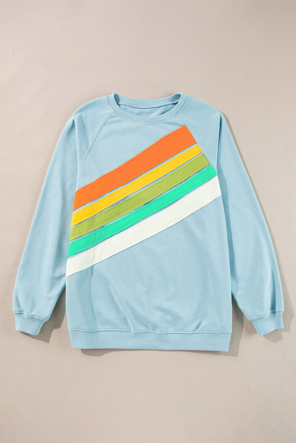 Rainbow Colorblock Pullover Sweatshirt